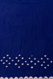 Ocean Night Blue Tie And Dye Bandhani Cotton Saree 10076490
