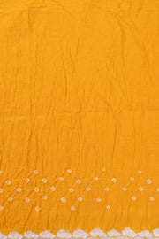 Sunflower Yellow Tie And Dye Bandhani Cotton Saree 10076492
