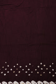 Vintage Wine Purple Tie And Dye Bandhani Cotton Saree 10076494