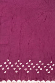 Vintage Rose Purple Tie And Dye Bandhani Cotton Saree 10076498