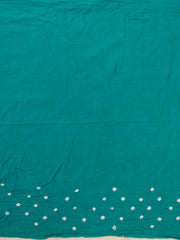 Atlantic Ocean Blue Tie And Dye Bandhani Embroidered Cotton Saree 10076502