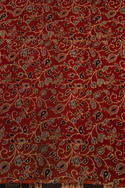 Multi Color Ajrakh Printed Mulmul Cotton Saree With Geometric Border 10076529