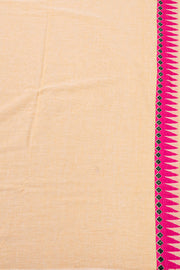 Cream Handloom Assam Cotton Saree With Temple Border 10077597