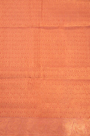 Rust Coral Orange South Silk Cotton Saree with Floral Border 10076578