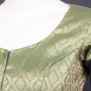 Moss Mist Green Kanjivaram Silk Blouse With Gold Zari  10076602