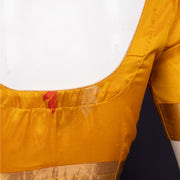  Sunset Yellow Kanjivaram Soft Silk Blouse With Floral Motifs And Zari Border 10076613