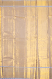 Harvest Sun Gold Kanjivaram Tissue Silk Saree With Geometric Design And Peacock Border 10076699