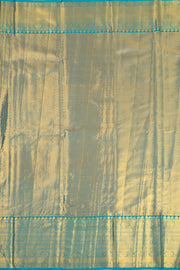 Misty Aqua Blue Kanjivaram Tissue Silk Saree With Leaf Design 10076706