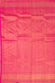 Spring Green And Strawberry Crush Pink Dual-tone Kanjivaram Pure Silk Saree With Leaf Design 10076714