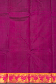Graphite Plum Black Kanjivaram Pure Silk Saree With Temple Border 10076745
