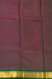 Deep Rani Pink Kanjivaram Pure Silk Saree With Checked Design And Zari Border 10076749