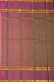 Deep Teal Green Kanjivaram Pure Silk Saree With Stripes Design And Thandavalam Border 10076761