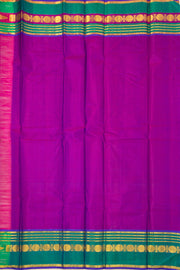 Berry Fuchsia Pink Kanjivaram Pure Silk Saree With Stripes Design And Thandavalam Border 10076763