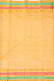 Cloudy Sky Blue Kanjivaram Pure Silk Saree With Stripes Design And Thandavalam Border 10076768