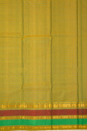 Hunter Green Kanjivaram Pure Silk Saree With Stripes Design And Thandavalam Border 10076770