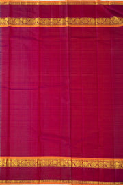 Blush Rose Pink Kanjivaram Pure Silk Saree With Stripes Design And Thandavalam Border 10076773