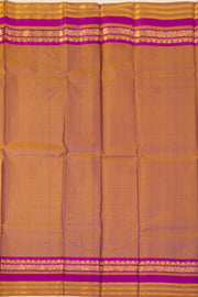 Violet Empress Blue Kanjivaram Pure Silk Saree With Stripes Design And Thandavalam Border 10076775