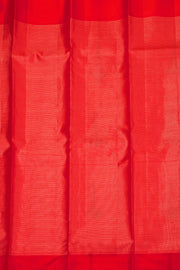 Papaya Mist Orange Handloom Kanjivaram Soft Silk Saree With Stripes Design And Peacock Border 10076784