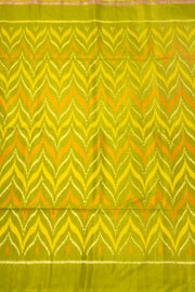 Blush Berry Pink Handloom Borderless Ikat Kanjivaram Soft Silk Saree With Floral Motifs Design 10076818