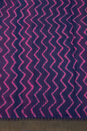 Purple Dabu Printed Silk Cotton Saree 10077031