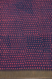 Purple Dabu Printed Silk Cotton Saree 10077032