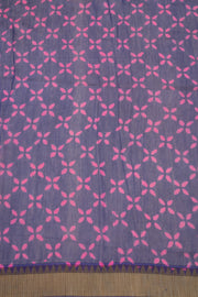 Purple Dabu Printed Silk Cotton Saree 10077036