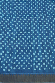 Blue Dabu Printed Silk Cotton Saree 10077037