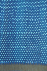 Blue Dabu Printed Silk Cotton Saree 10077038