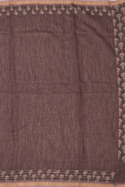 Brown Printed Semi Tussar Silk Saree 10077251