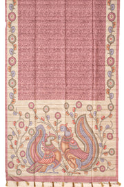 Pink Kalamkari Printed Semi Tussar Silk Saree 10077263