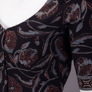 Black Hand Block Ajrakh Printed Cotton Blouse 10074448