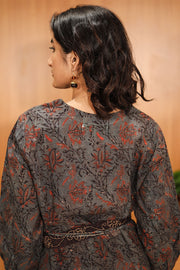 Indigo Blue Hand Block Printed Cotton Dress 10062663