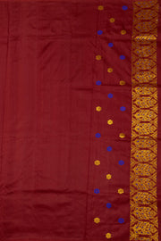 Deep Maroon Handloom Assam Silk Saree - Avishya