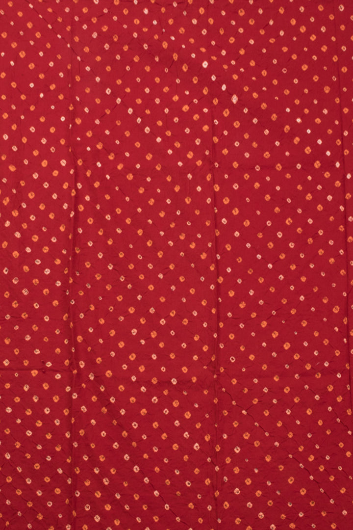 Red Bandhani Cotton 3-Piece Salwar Suit Material -Avishya