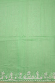 Green Embroidered Chanderi Silk Cotton Saree with Tissue Pallu 