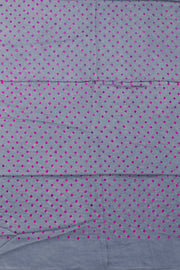 Grey Mulberry Silk Saree With Contrast Blouse 10073072