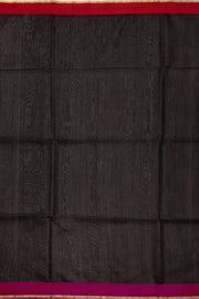 Black Handloom Chanderi Silk Cotton With Ganga Jamuna Border 10073082