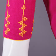 Magenta Embroidered Mangalgiri Cotton Blouse 10068959 - Avishya