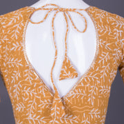 Mustard Handblock Printed Cotton Blouse 10069797 - Avishya
