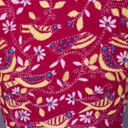 Maroon Kantha Embroidered Cotton Blouse 10069556 - Avishya