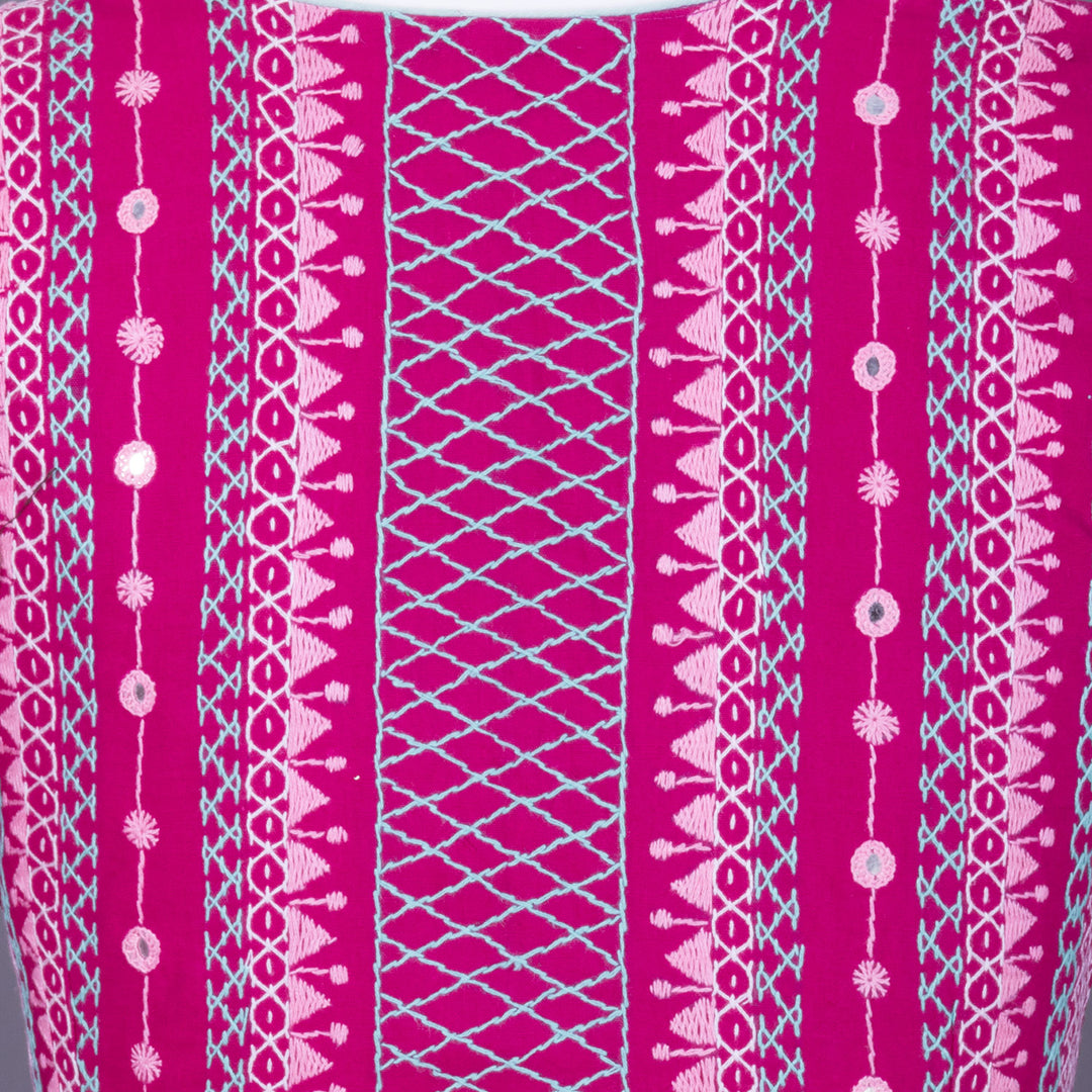 Purple Kantha Embroidered Cotton Blouse 10069570 - Avishya