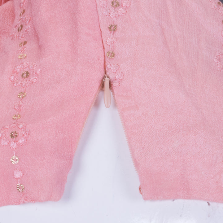 Pink Sequin Embroidered Georgette Blouse 10069798 - Avishya