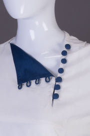 White Closed Neck Cotton Crop Top-Avishya