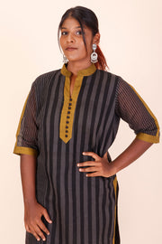 Grey Andhra cotton kurta 10070685