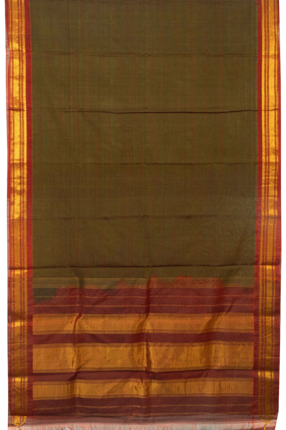 Brown Gadwal Silk Cotton Saree - Avishya