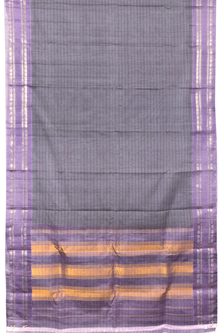Grey Gadwal Silk Cotton Saree - Avishya