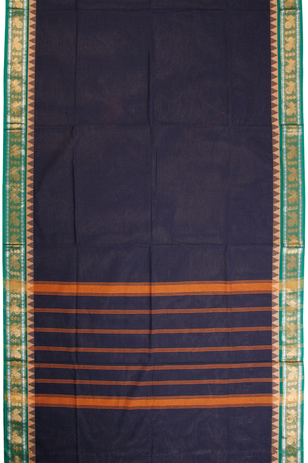 Blue Handwoven Kanchi Cotton Saree 10068695 - Avishya