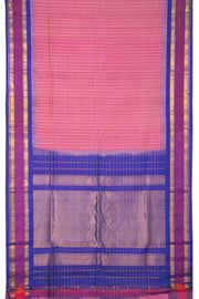 French Pink Handloom Gadwal Kuttu Silk Saree - Avishya