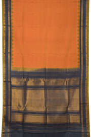 Orange Handloom Gadwal Kuttu Silk Saree - Avishya