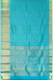 Topaz Blue Pure Zari Bridal Kanjivaram Silk Saree 10063064